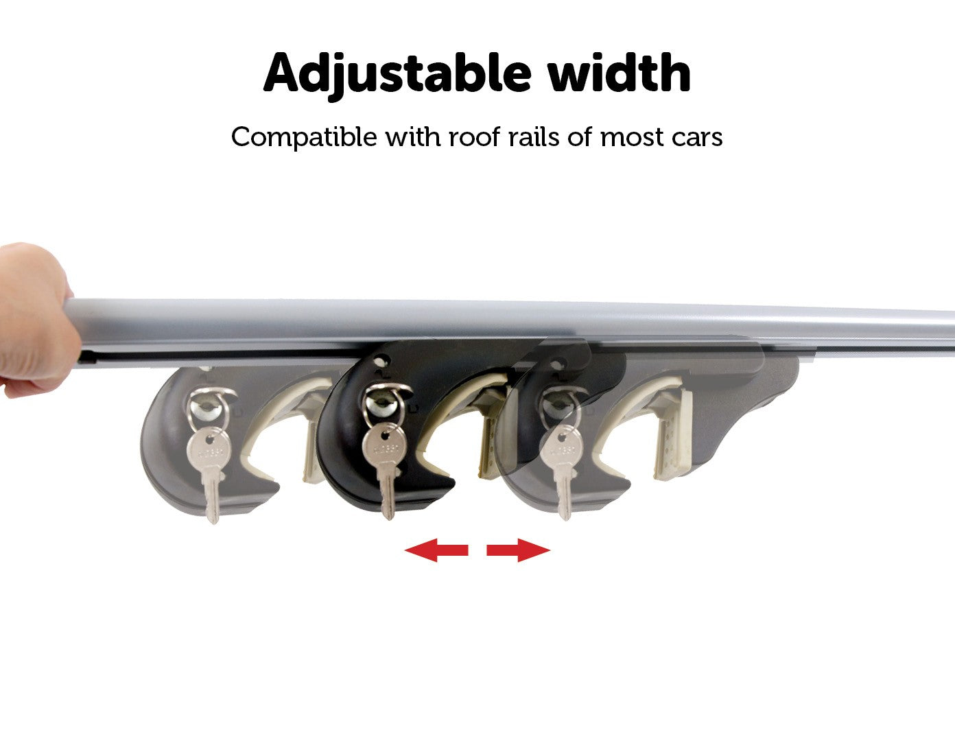 Universal Car Top Roof Rail Rack Cross Bar Aluminium Lockable 1350MM - image5