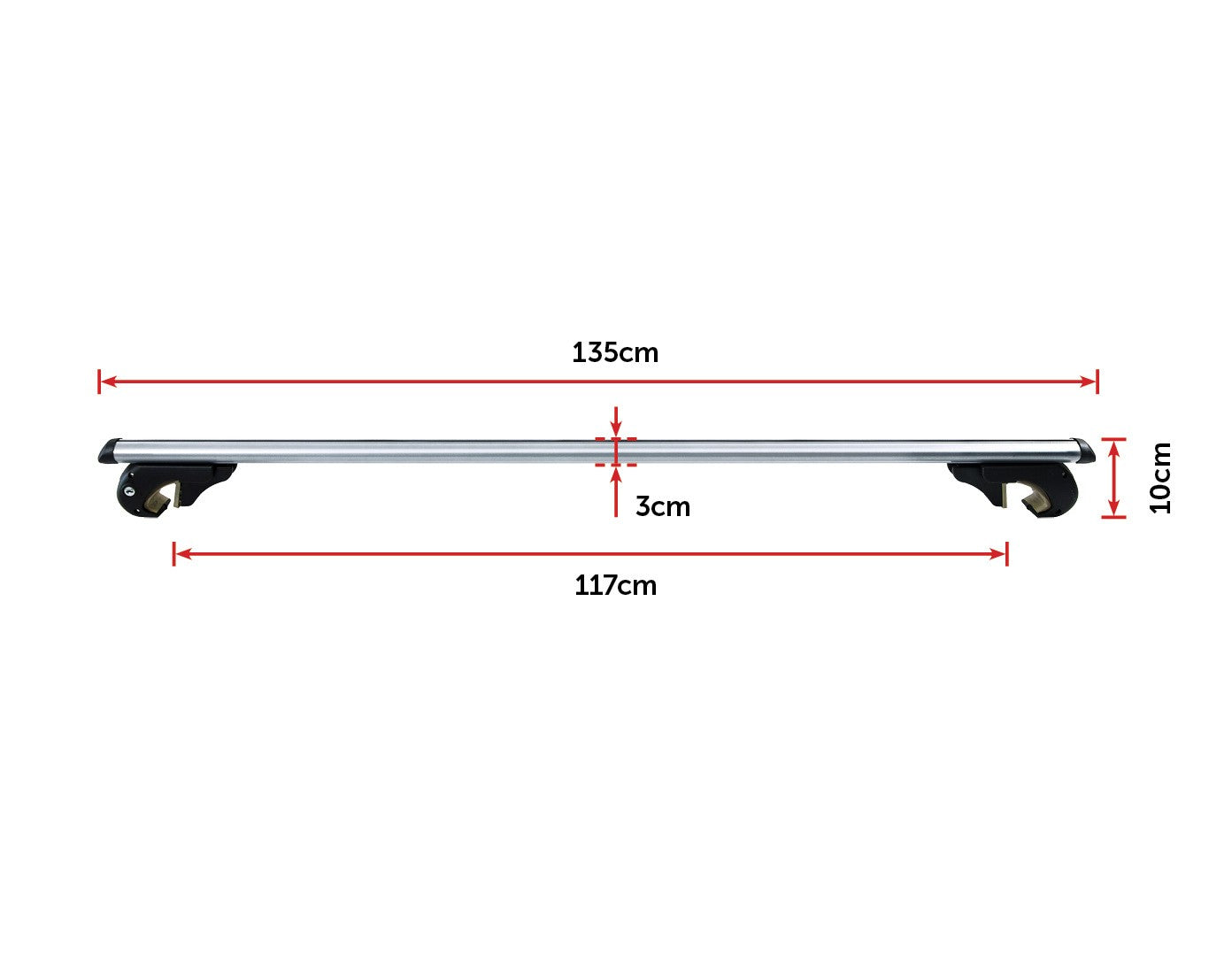 Universal Car Top Roof Rail Rack Cross Bar Aluminium Lockable 1350MM - image2