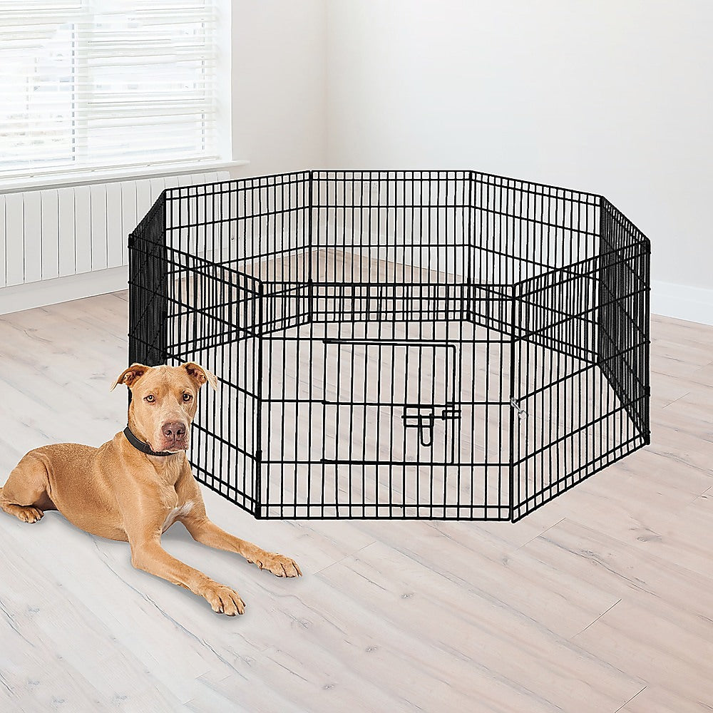 24" 8 Panel Pet Dog Playpen Puppy Exercise Cage Enclosure Fence Play Pen - image2