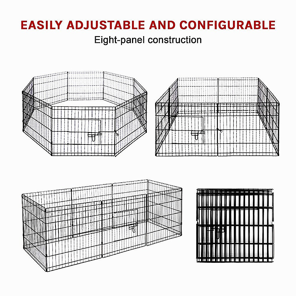 24" 8 Panel Pet Dog Playpen Puppy Exercise Cage Enclosure Fence Play Pen - image5