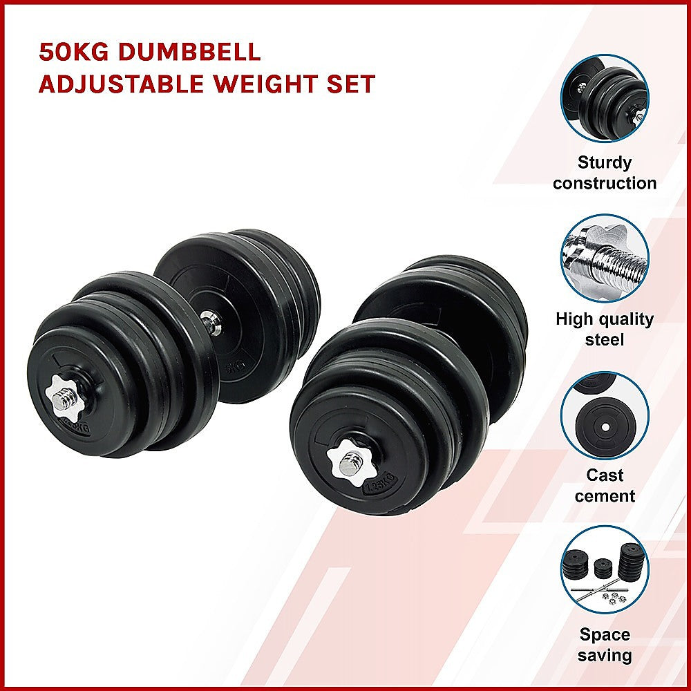 50KG Dumbbell Adjustable Weight Set - image3