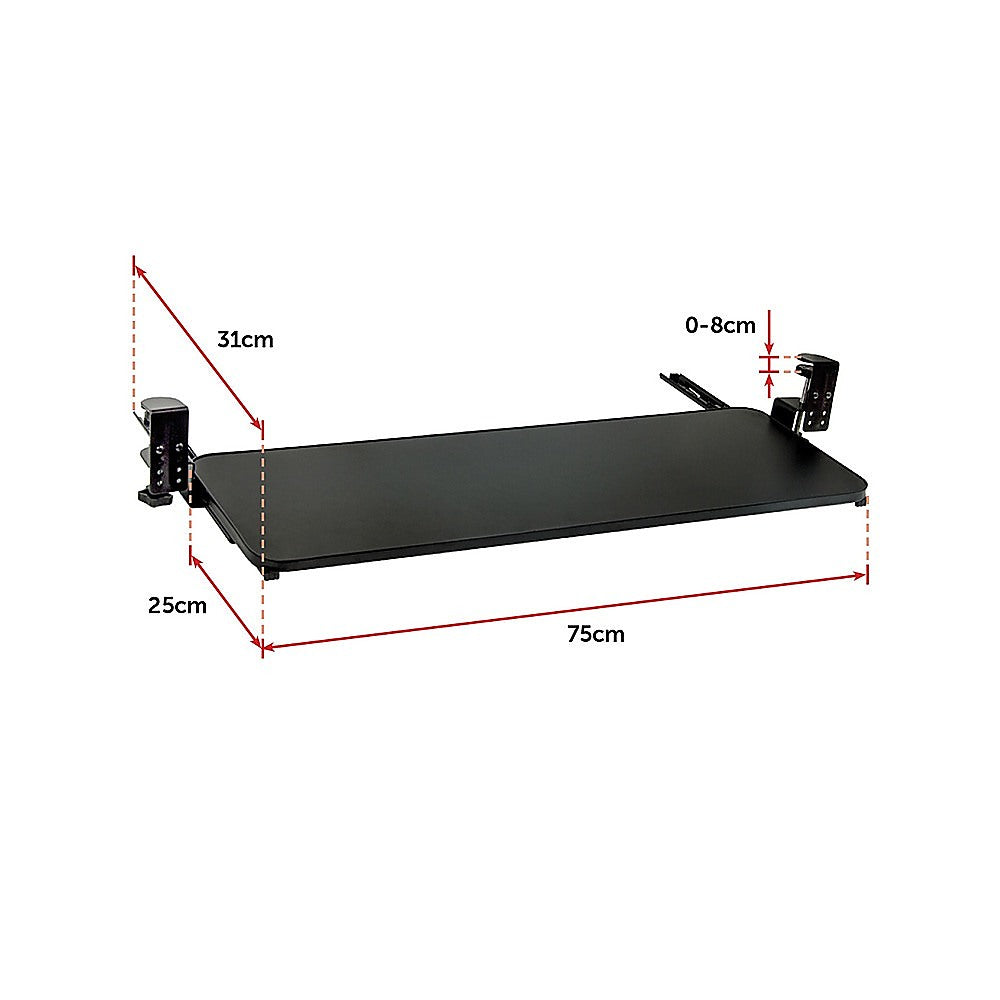 Clamp On Keyboard Tray 75cm W x 25cm D Extra Large - image7