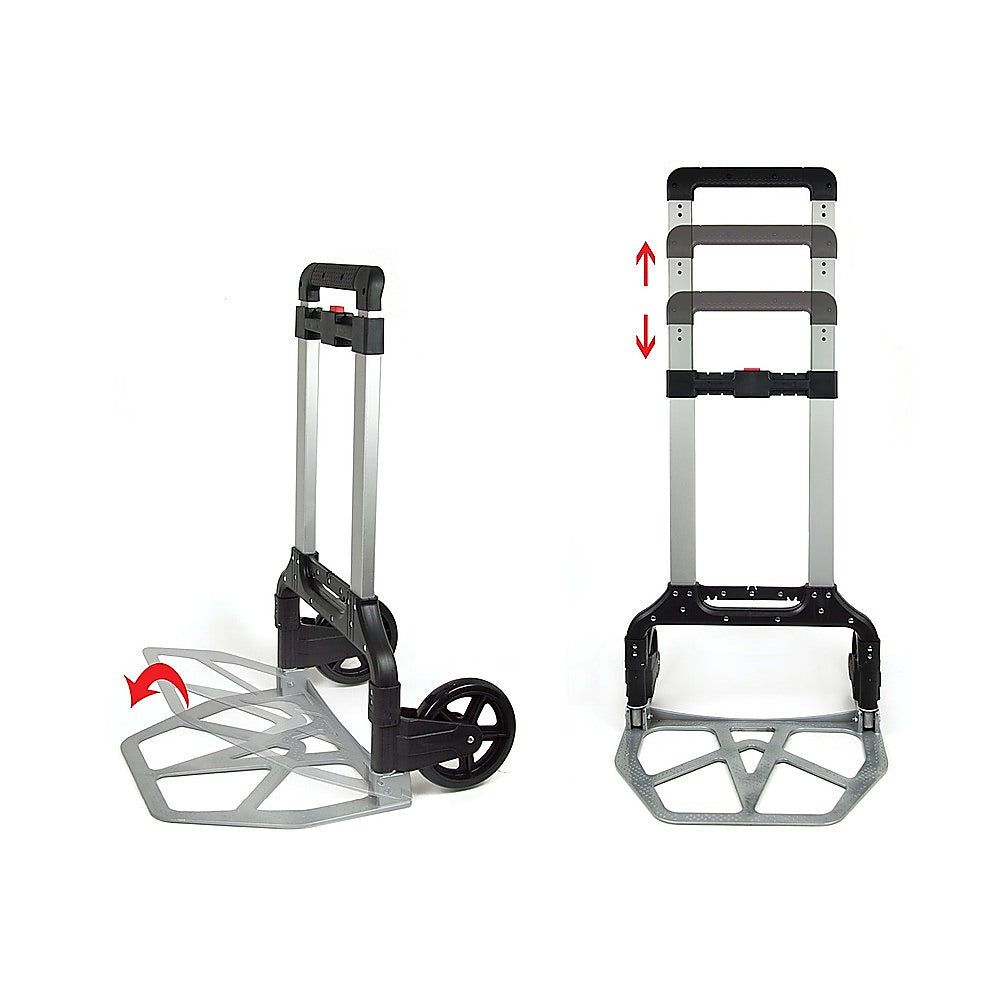 150KG Portable Cart Folding Dolly Push Truck Hand Collapsible Luggage Trolley - image9