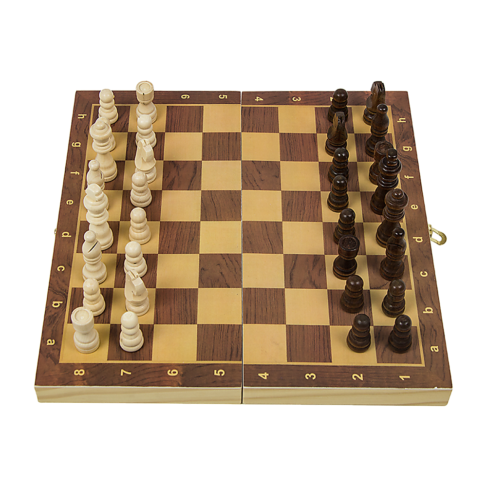 Chess Board Games Folding Large Chess Wooden Chessboard Set Wood Toy Gift - image5