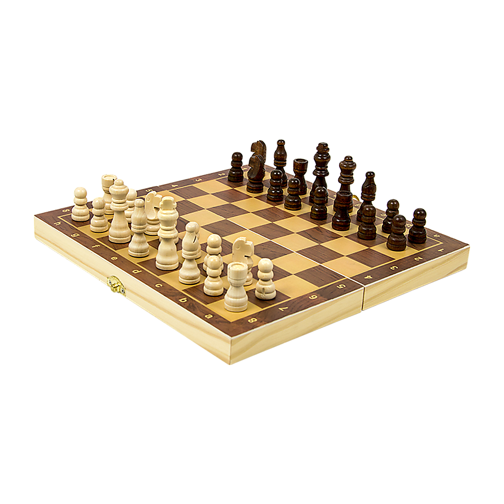 Chess Board Games Folding Large Chess Wooden Chessboard Set Wood Toy Gift - image1