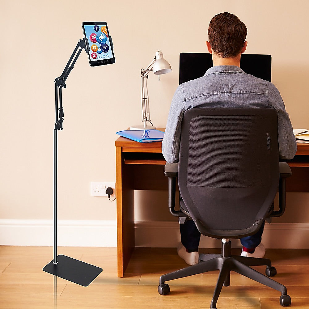 Hands Free Floor Stand Adjustable Bed Clip Holder For Tablet iPad iPhone Switch - image2