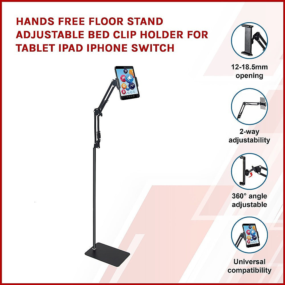 Hands Free Floor Stand Adjustable Bed Clip Holder For Tablet iPad iPhone Switch - image3