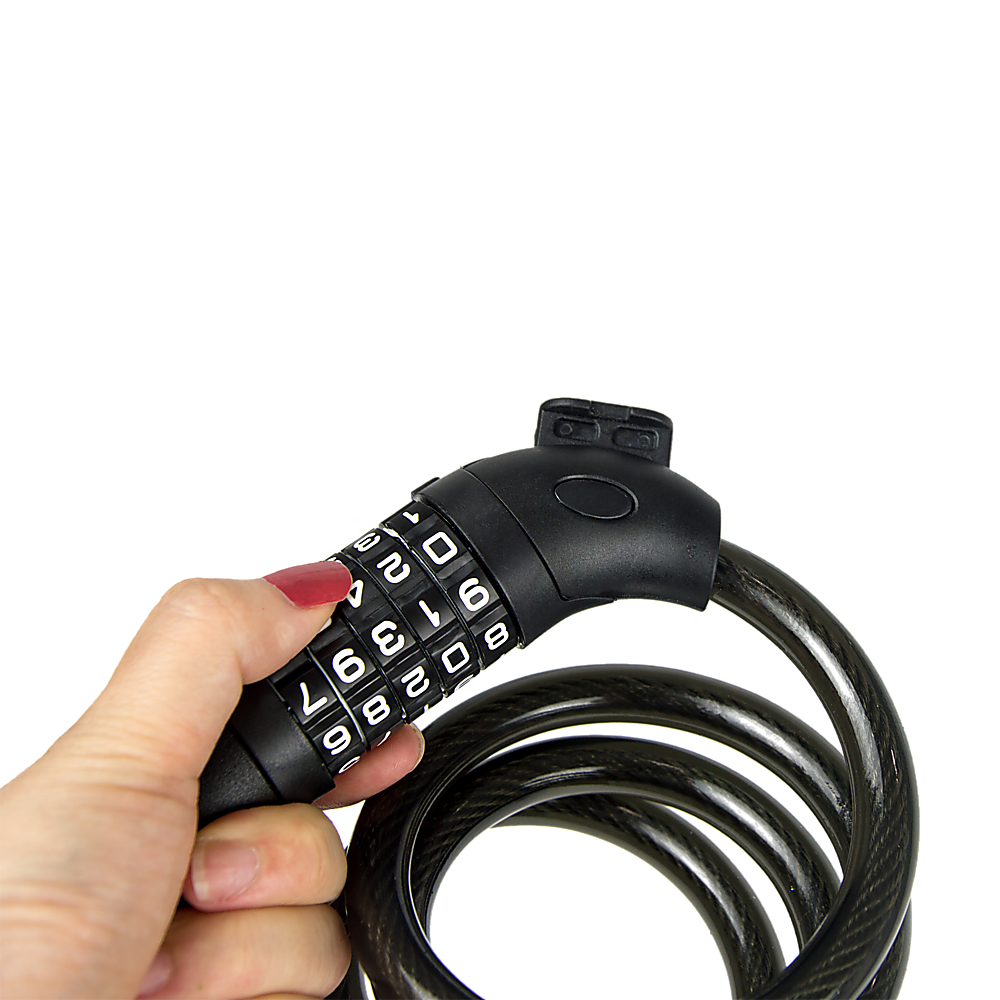 Security 4 Digit Combination Bike Cable Lock with Mounting Bracket - image5