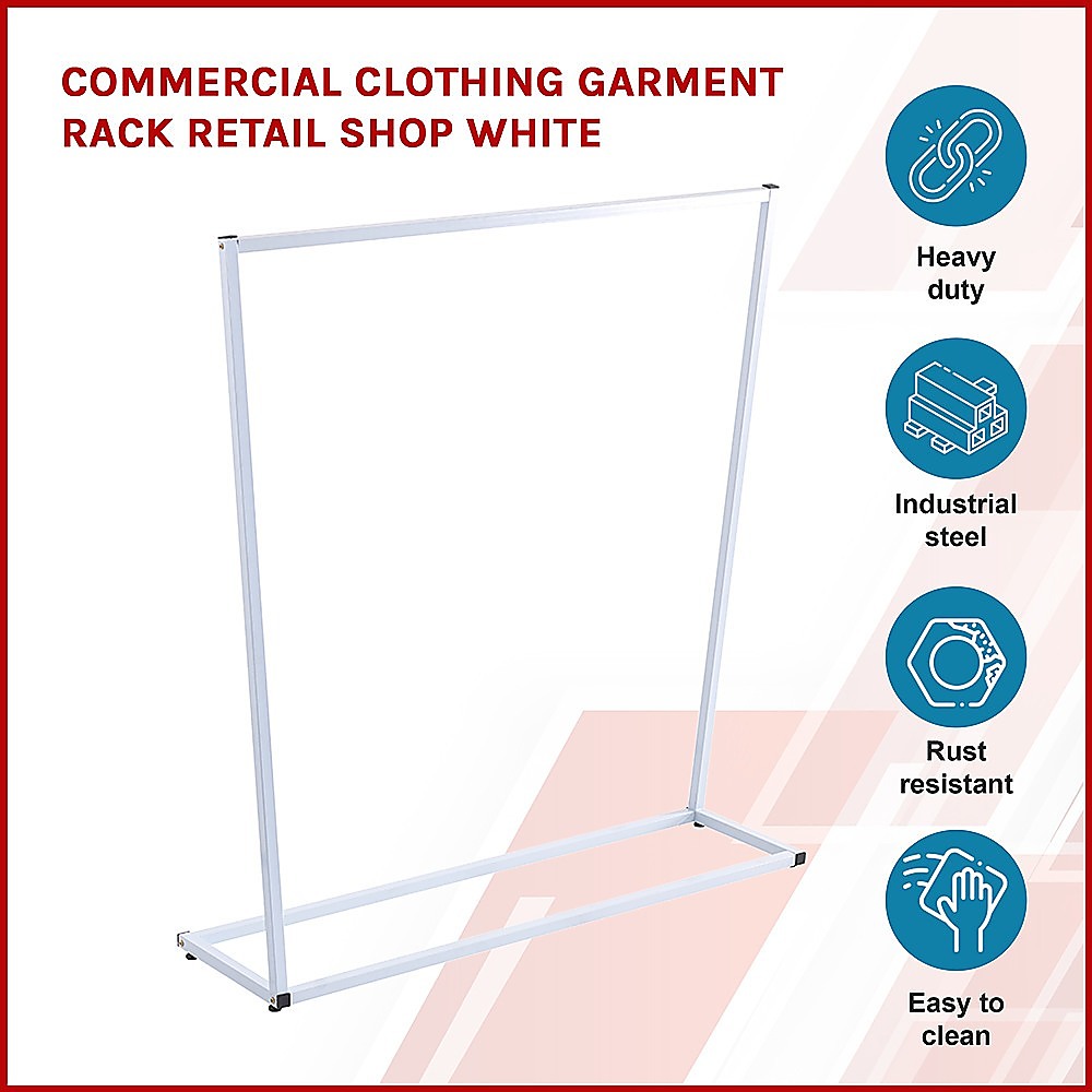 Commercial Clothing Garment Rack Retail Shop White - image3
