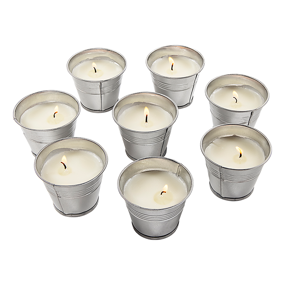 8x Mosquito Insect Bug Repellent Small Bucket Citronella Candles - image4