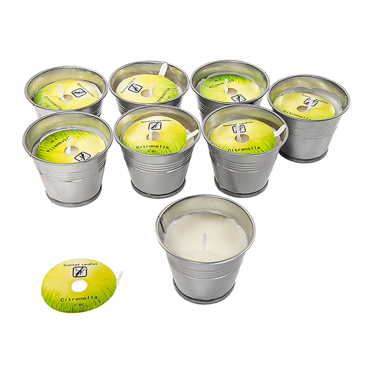 8x Mosquito Insect Bug Repellent Small Bucket Citronella Candles - image1
