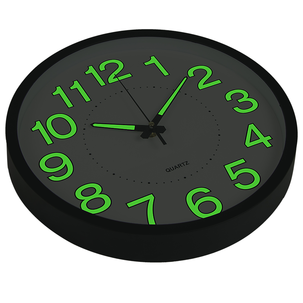 305mm Luminous Wall Clock Glow In The Dark Silent Quartz Indoor Home Modern Clock - image6