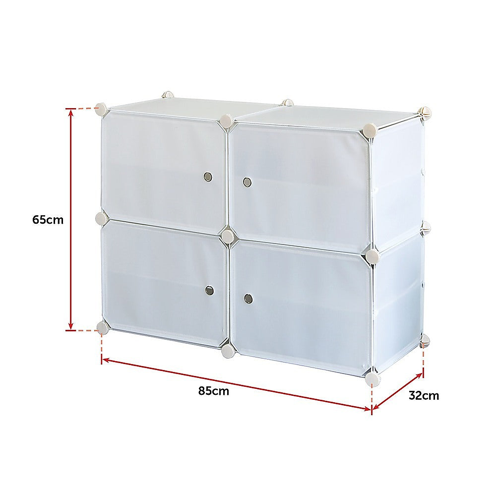 White Cube DIY Shoe Cabinet Rack Storage Portable Stackable Organiser Stand - image6