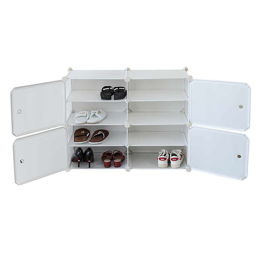 White Cube DIY Shoe Cabinet Rack Storage Portable Stackable Organiser Stand - image4