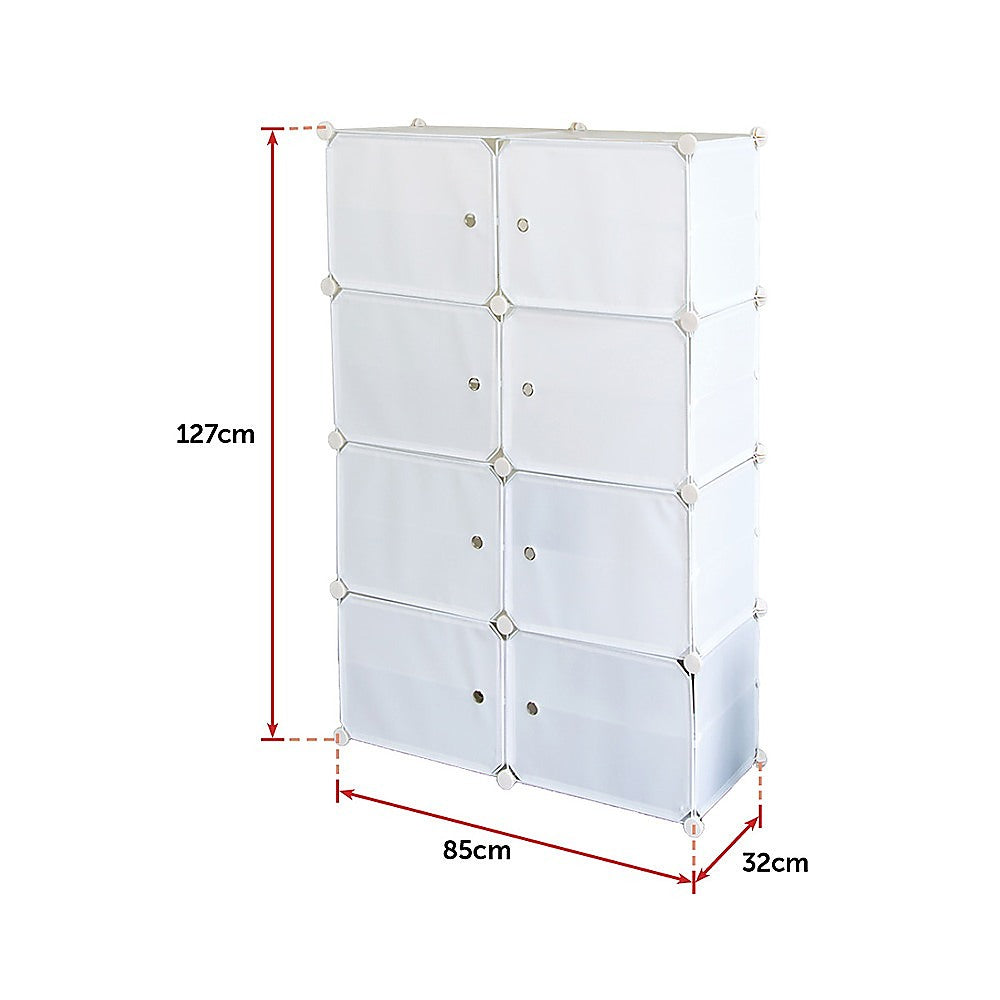 White Cube DIY Shoe Cabinet Rack Storage Portable Stackable Organiser Stand - image7