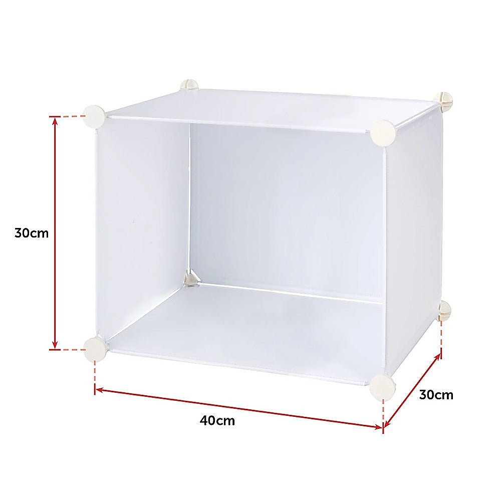 White Cube DIY Shoe Cabinet Rack Storage Portable Stackable Organiser Stand - image6