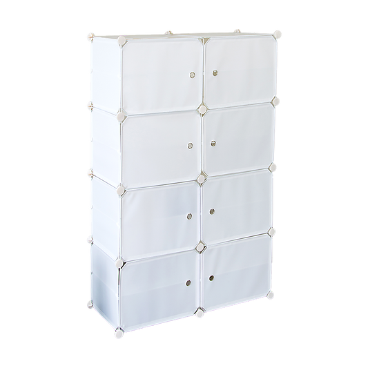 White Cube DIY Shoe Cabinet Rack Storage Portable Stackable Organiser Stand - image1