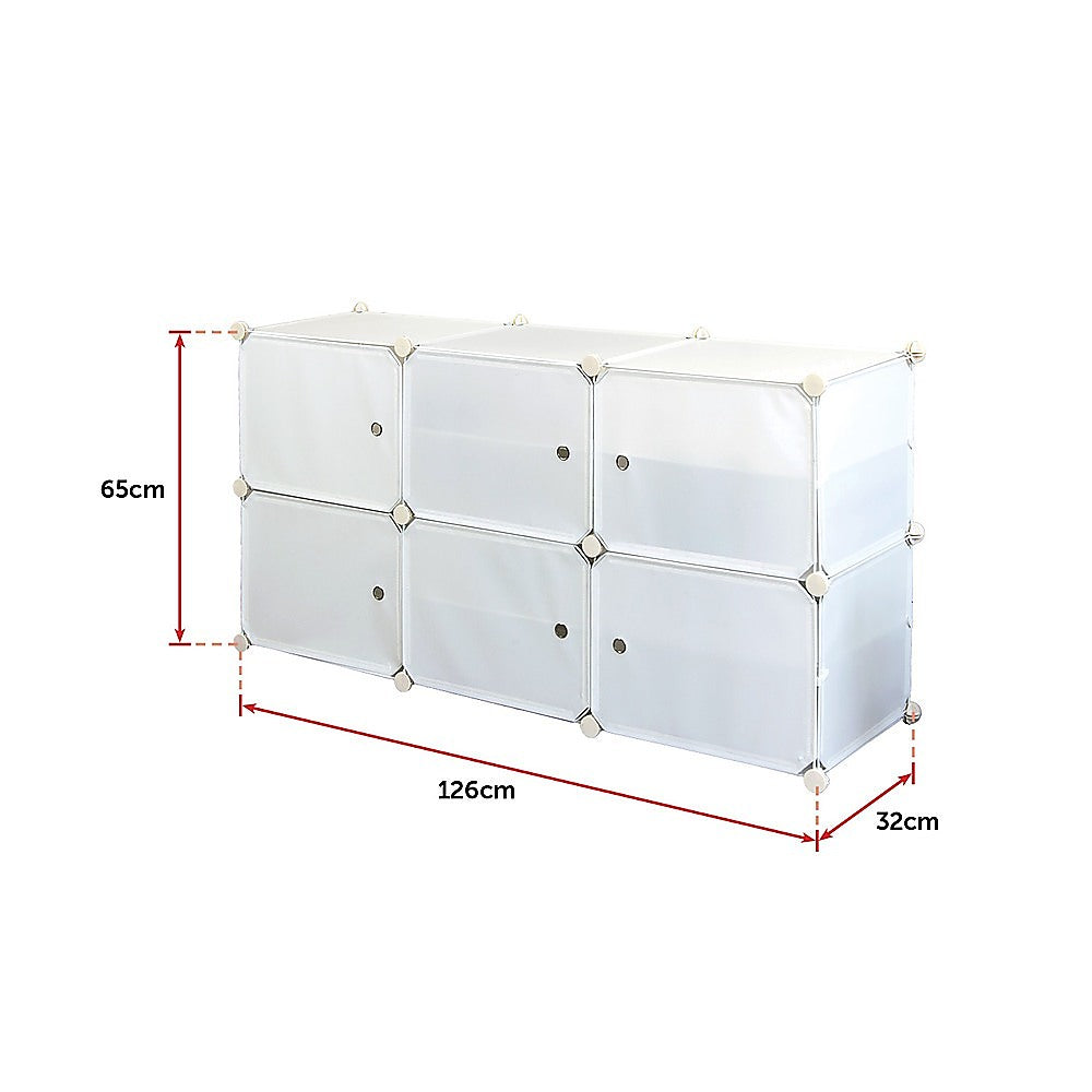 White Cube DIY Shoe Cabinet Rack Storage Portable Stackable Organiser Stand - image8