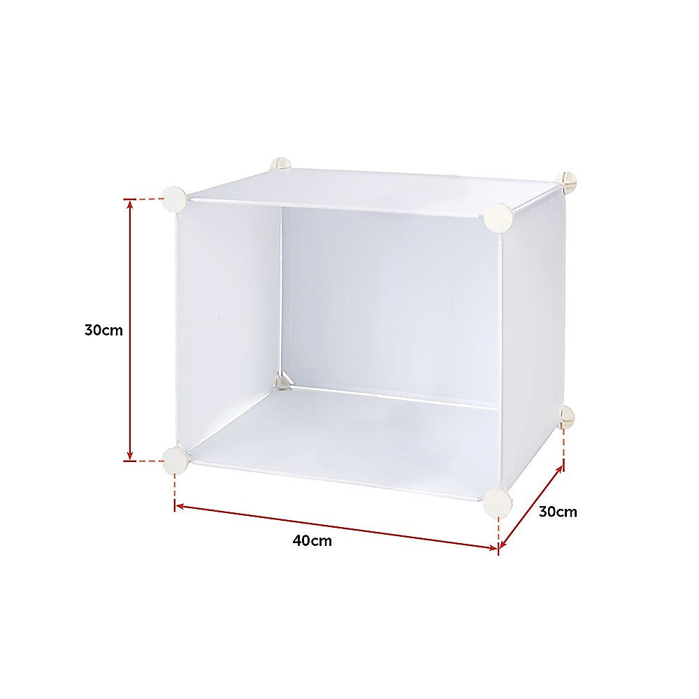 White Cube DIY Shoe Cabinet Rack Storage Portable Stackable Organiser Stand - image7