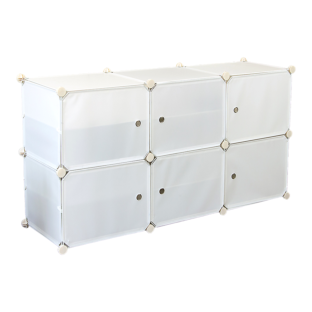 White Cube DIY Shoe Cabinet Rack Storage Portable Stackable Organiser Stand - image1