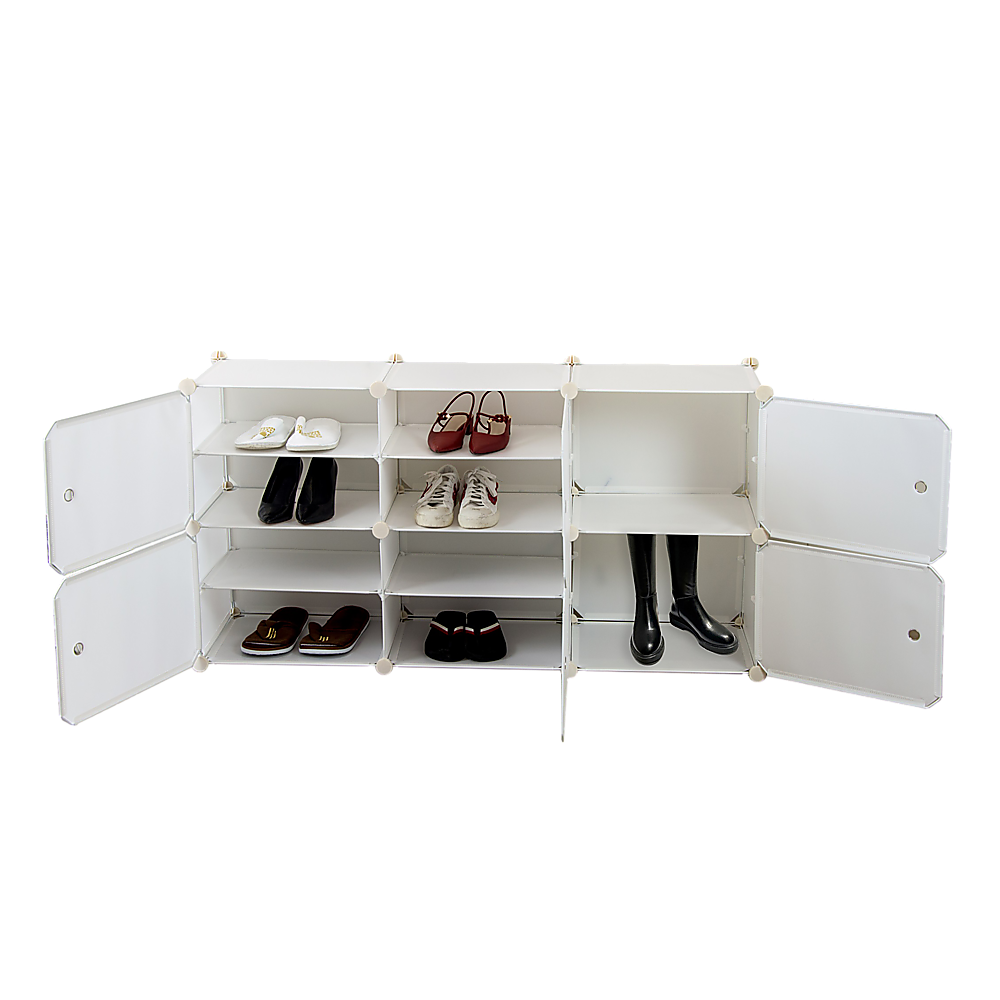 White Cube DIY Shoe Cabinet Rack Storage Portable Stackable Organiser Stand - image6