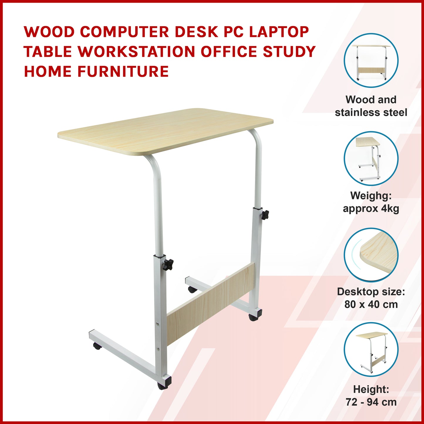 Wood Computer Desk PC Laptop Table Workstation Office Study Home Furniture - image3