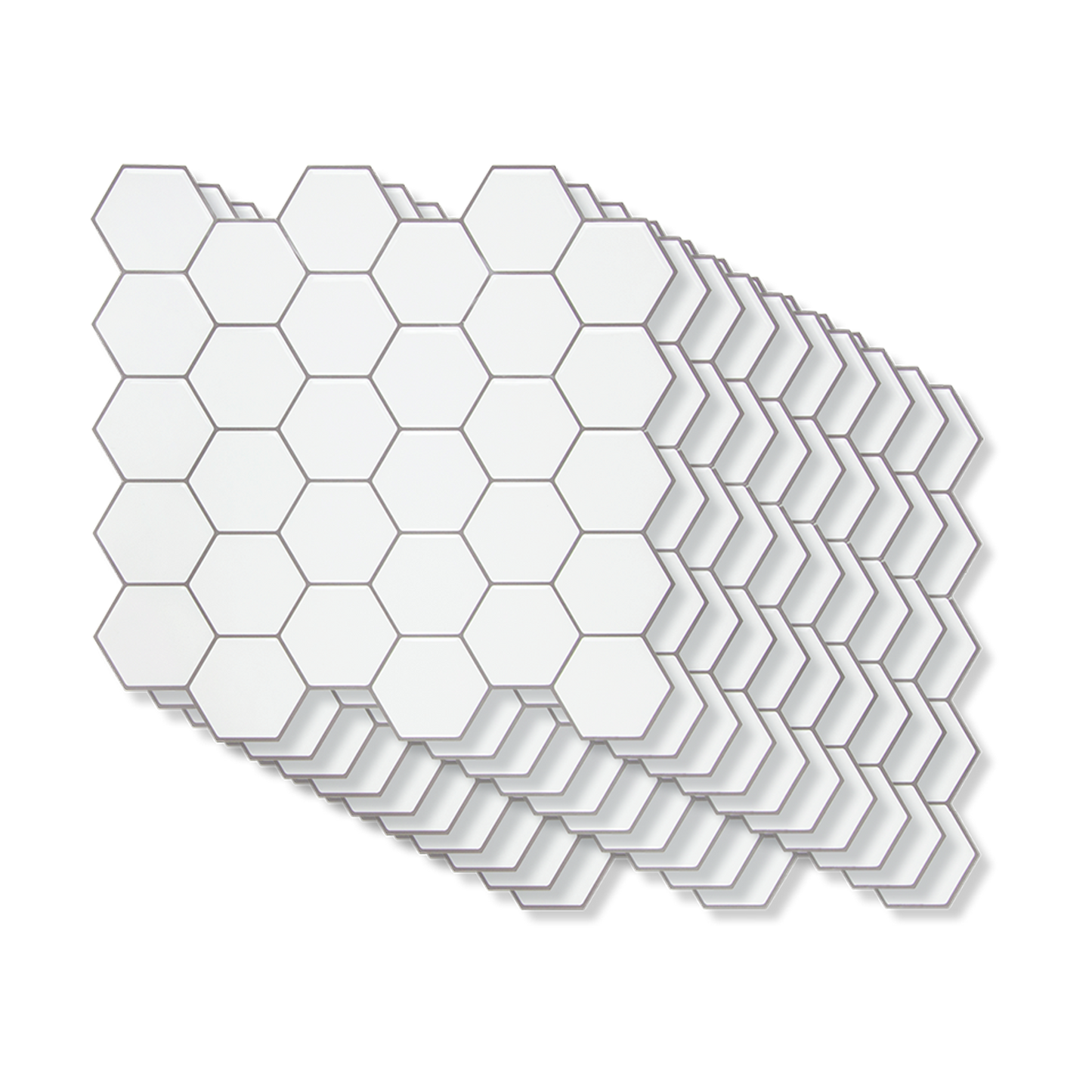 Tiles 3D Peel and Stick Wall Tile Hexagon White (30cm x 30cm x 10 sheets) - image4