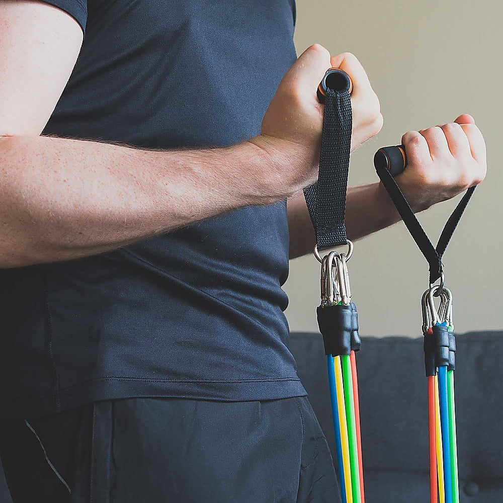 Exercise Pilates Bar Kit Resistance Bands Yoga Fitness Stretch Workout Gym - image2