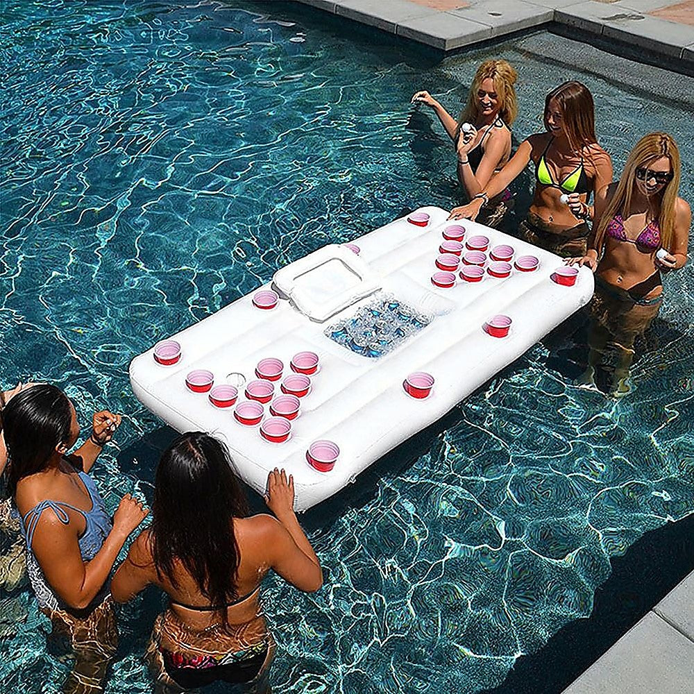 Big PVC Inflatable Beer Pong Raft Floating Pool Party Pong Game Table Lounge Toy - image3