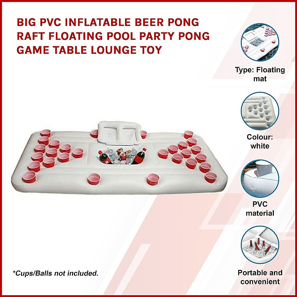 Big PVC Inflatable Beer Pong Raft Floating Pool Party Pong Game Table Lounge Toy - image4