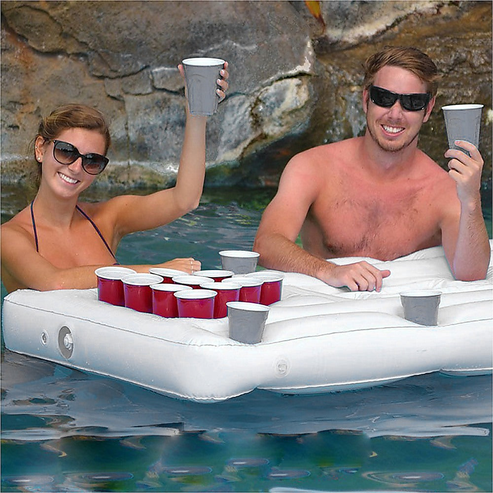 Big PVC Inflatable Beer Pong Raft Floating Pool Party Pong Game Table Lounge Toy - image2