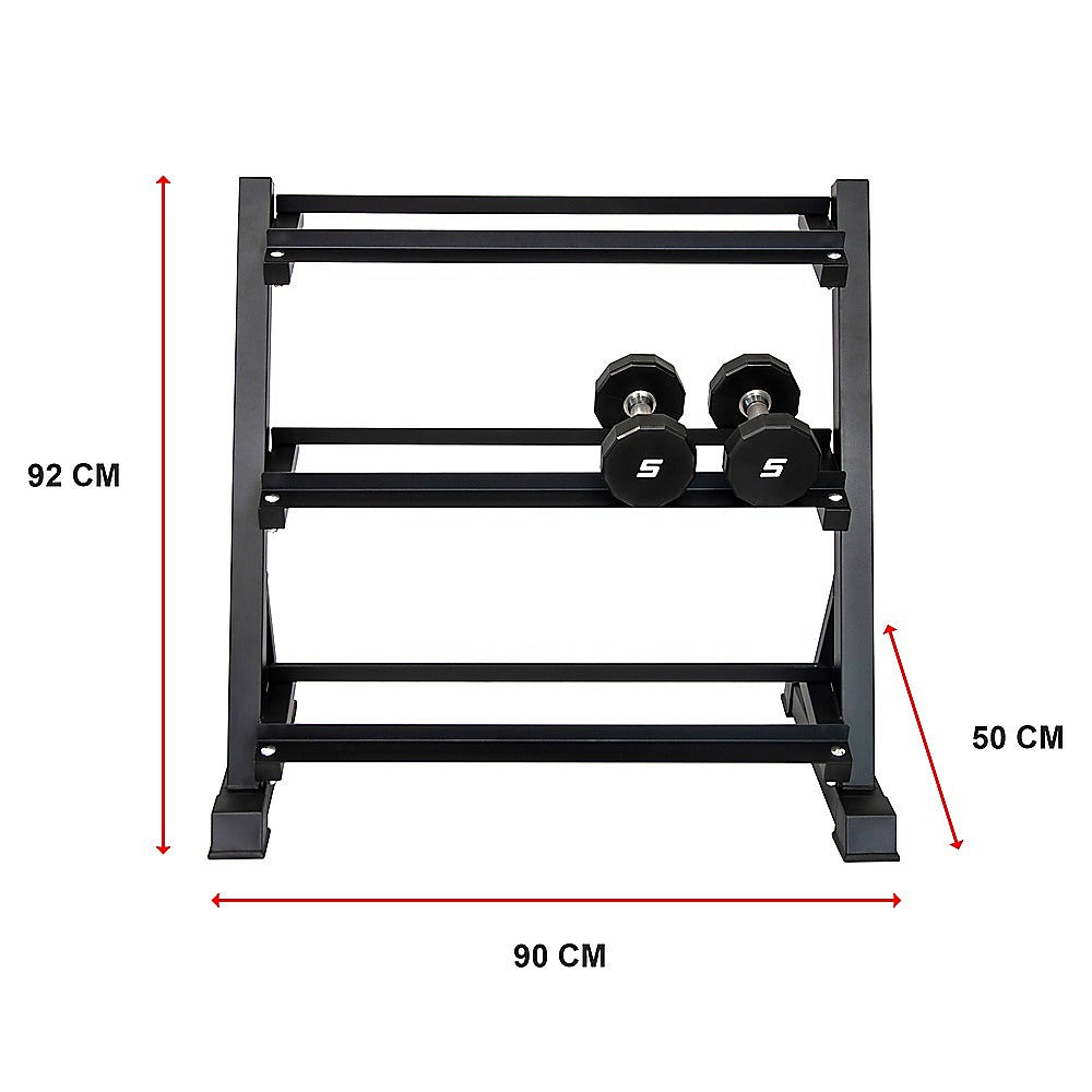 Dumbbell Rack Storage Stand Hex Weight Heavy Duty 3 Tier Wide Home Gym Fitness - image8