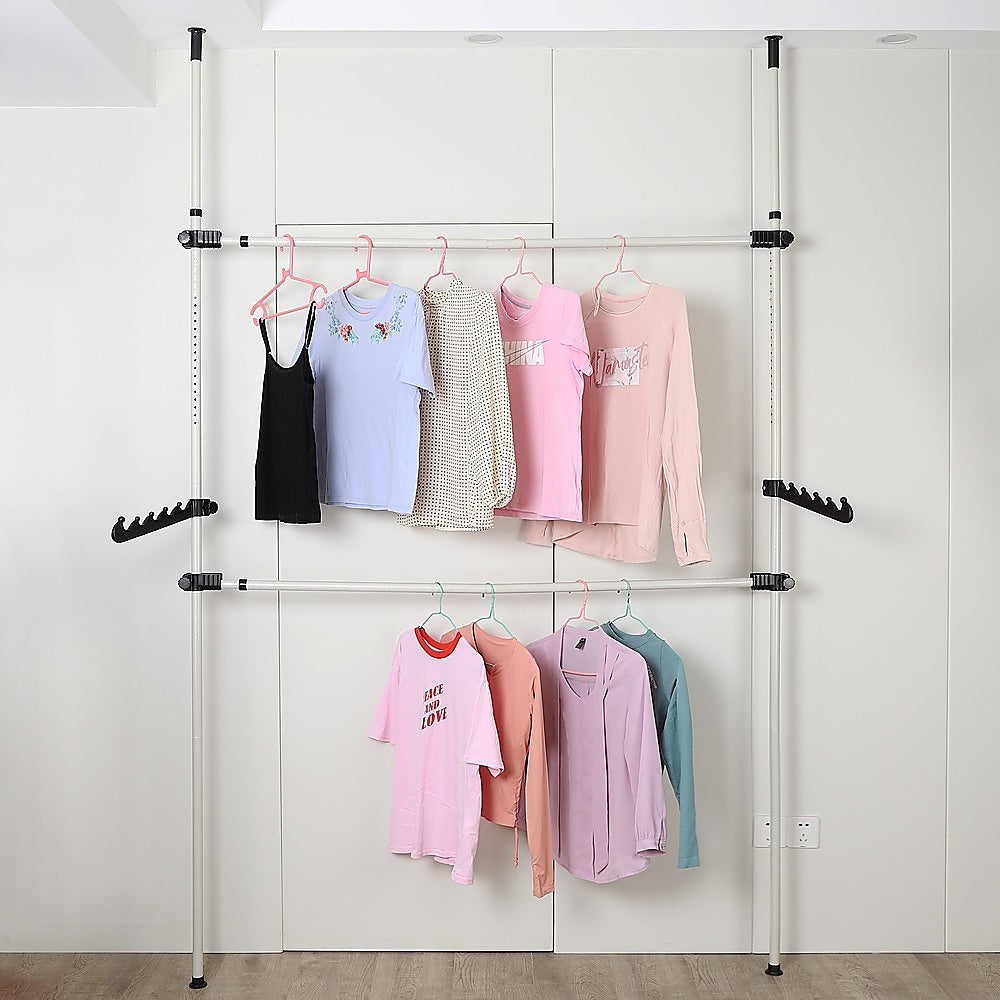 Heavy Duty Adjust Clothes Rail Storage Garment Shelf Hanging Display Stand Rack - image3