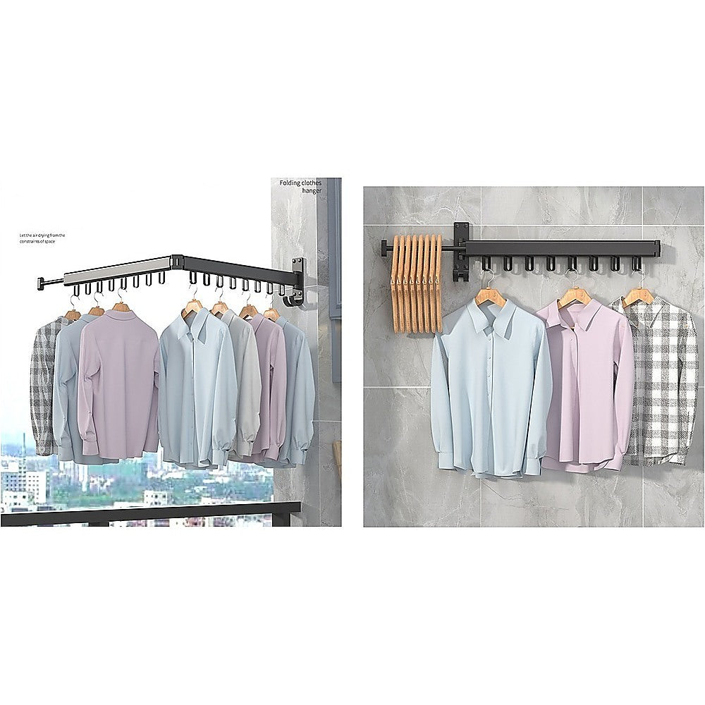 Foldable Wall Hanging Clothes Drying Rack Clothes Balcony Retractable Hanger - image1