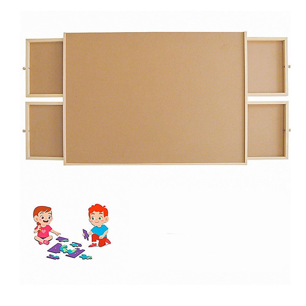 Wooden Jigsaw Puzzle Table Board Storage Table Tray Puzzle For Adult Kid - image1