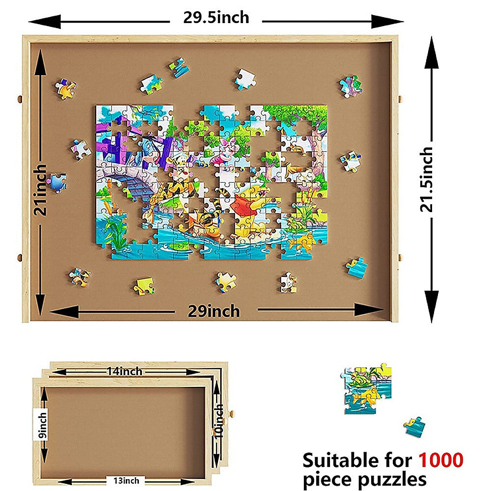 Wooden Jigsaw Puzzle Table Board Storage Table Tray Puzzle For Adult Kid - image5