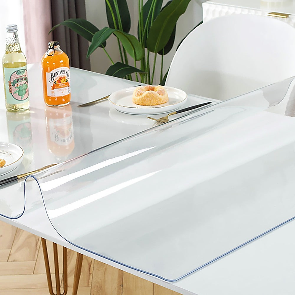 PVC Tablecloth Protector 107X213.4CM Clear Plastic Table Cloth Cover Transparent - image2