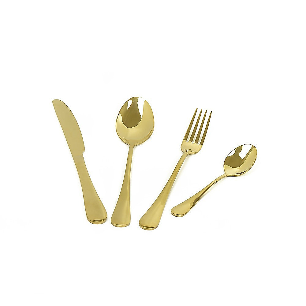 24-piece Gold Cutlery Flatware Stainless Steel Silverware Set Reflective Mirror Finish - image1