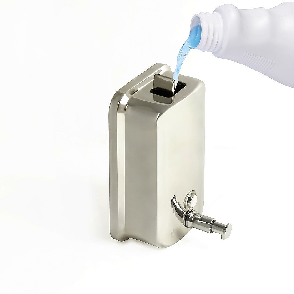 304 Stainless Steel Commercial Liquid Soap Hand Sanitiser Dispenser Wall Mount Bathroom Kitchen Office Hospital Restaurant 1000ml - image4