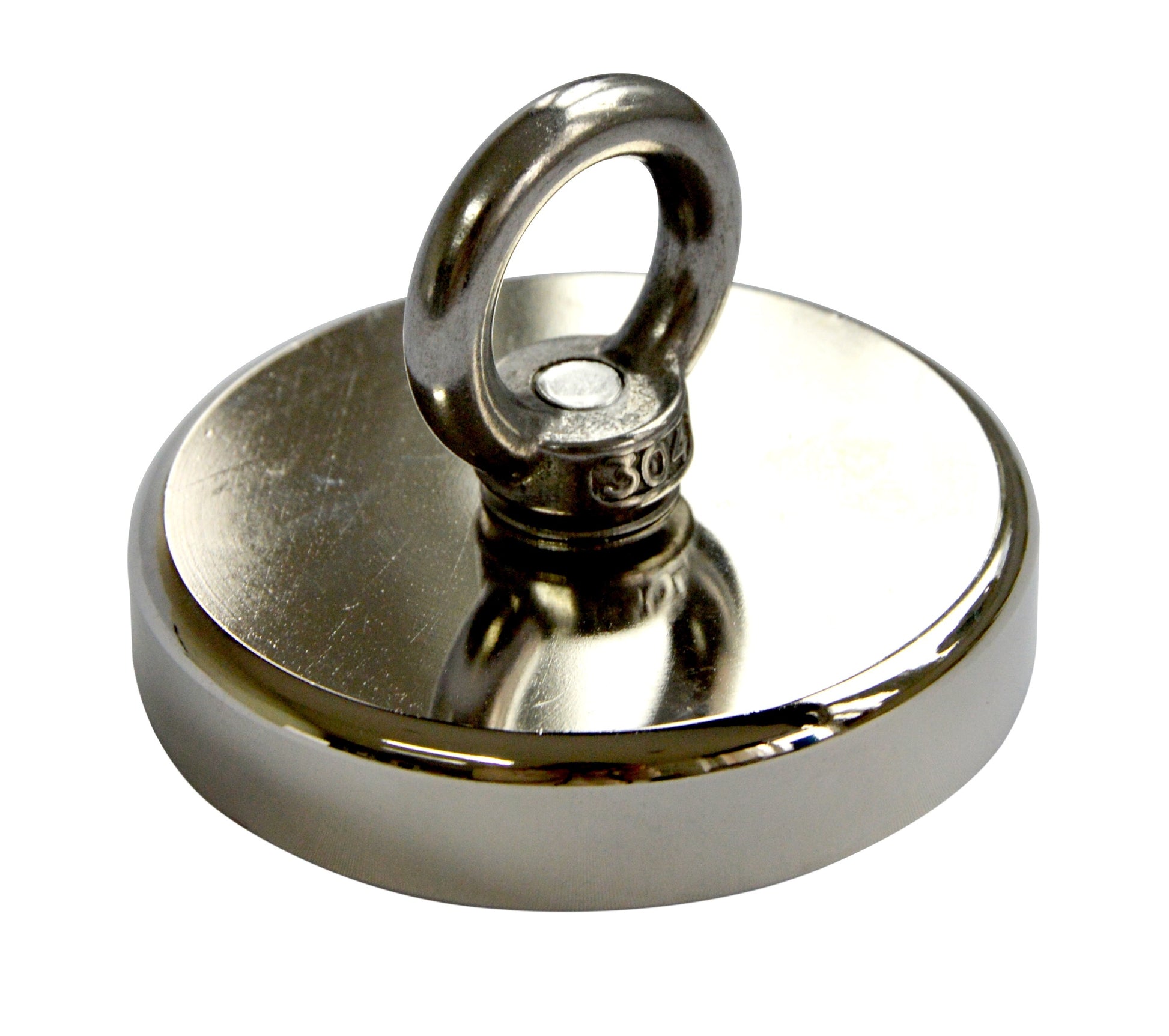 Round Neodymium Fishing Magnet with Countersunk Hole and Eyebolt, 500 LBS pull - image2