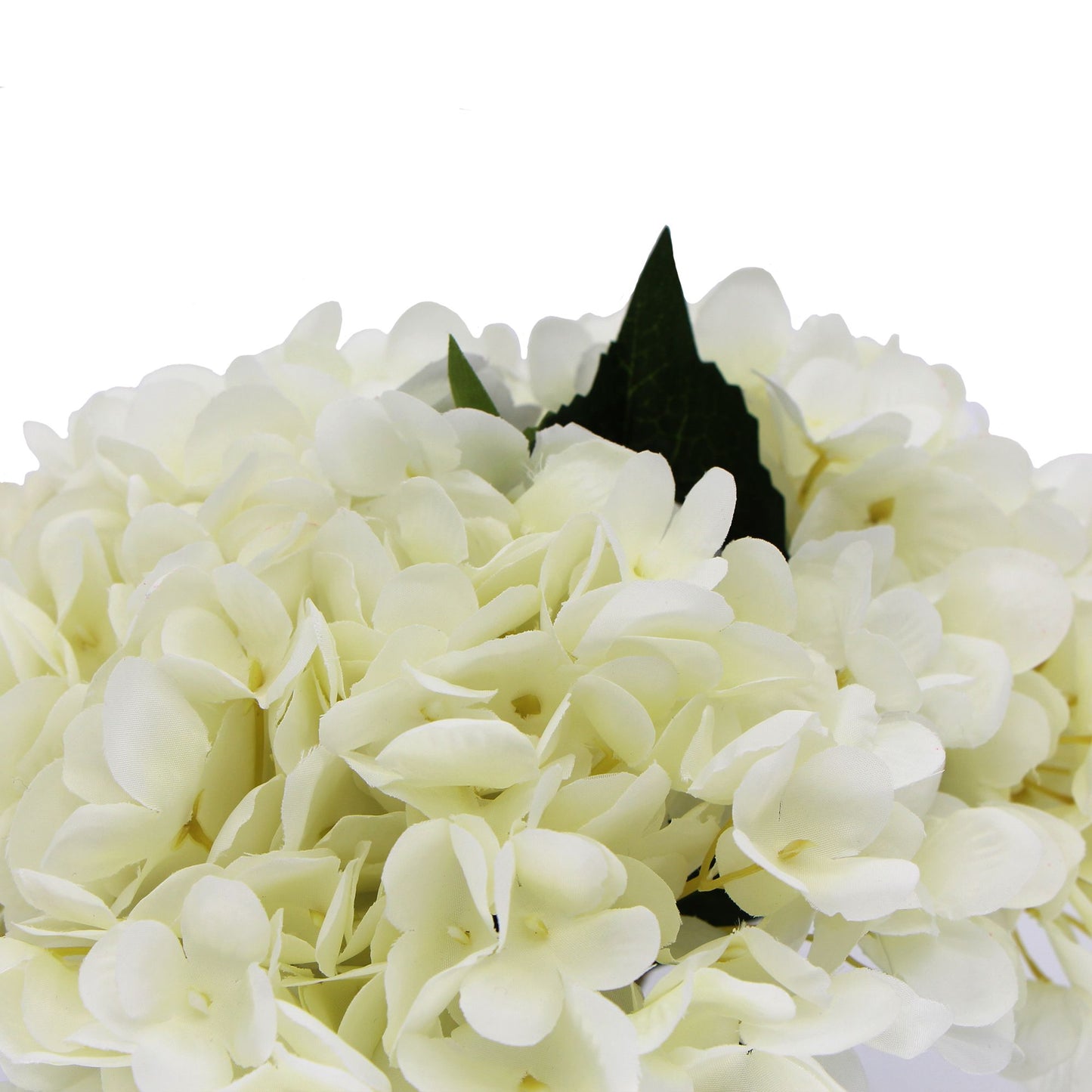 Premium Faux Hydrangea With Glass Vase (Artificial Flowering White Hydrangea) 23cm - image2