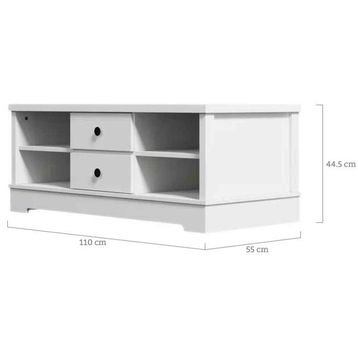 White Coastal Style Coffee Table with Drawers - image2
