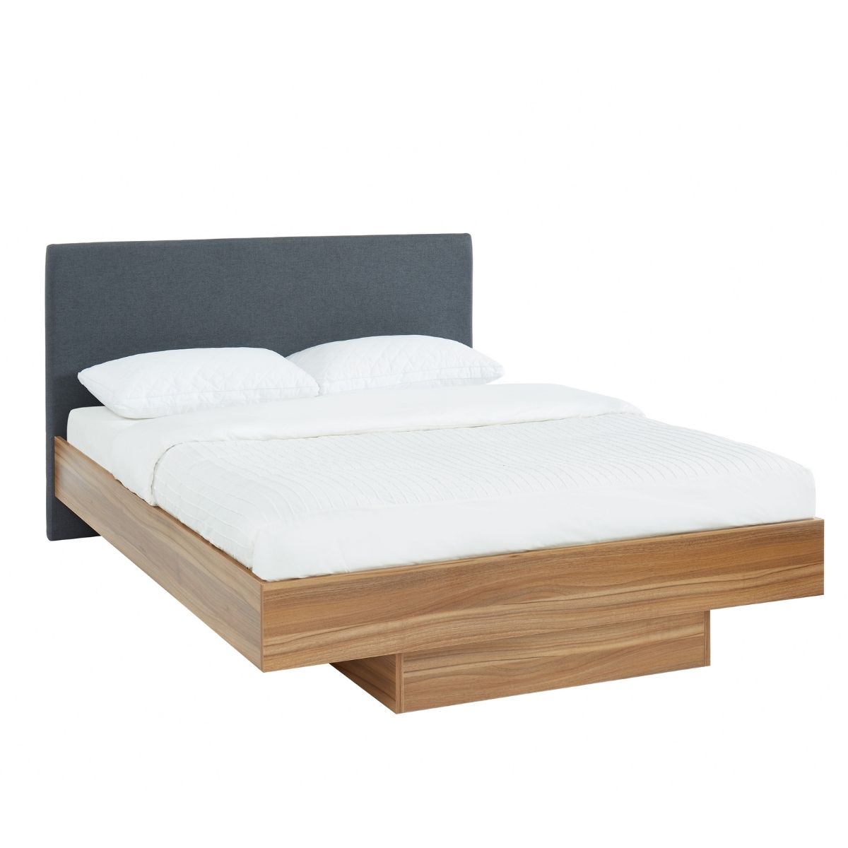 Walnut Oak Wood Floating Bed Frame King - image7