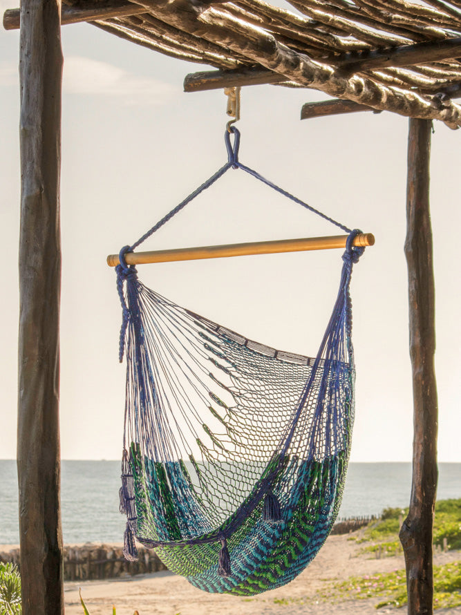 Mayan Legacy Extra Large Outdoor Cotton Mexican Hammock Chair in Caribe Colour - image8