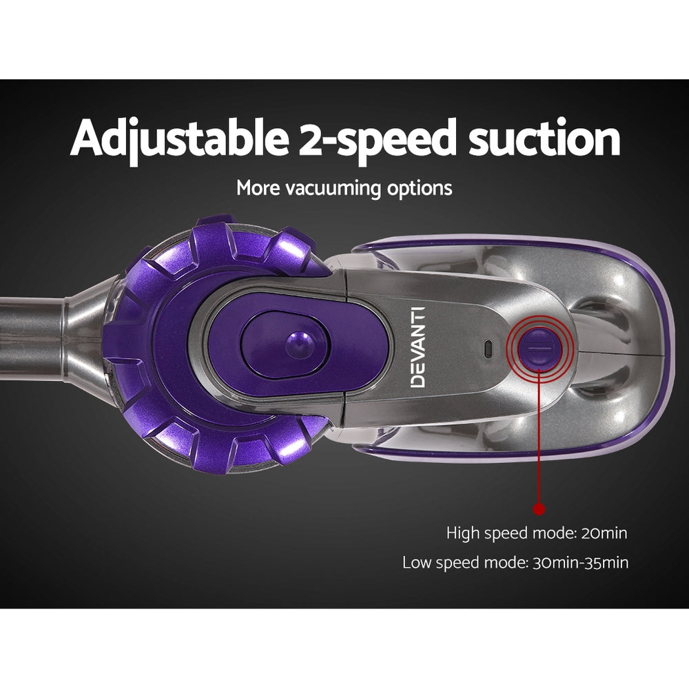 150 Cordless Handheld Stick Vacuum Cleaner 2 Speed  Purple And Grey - image5