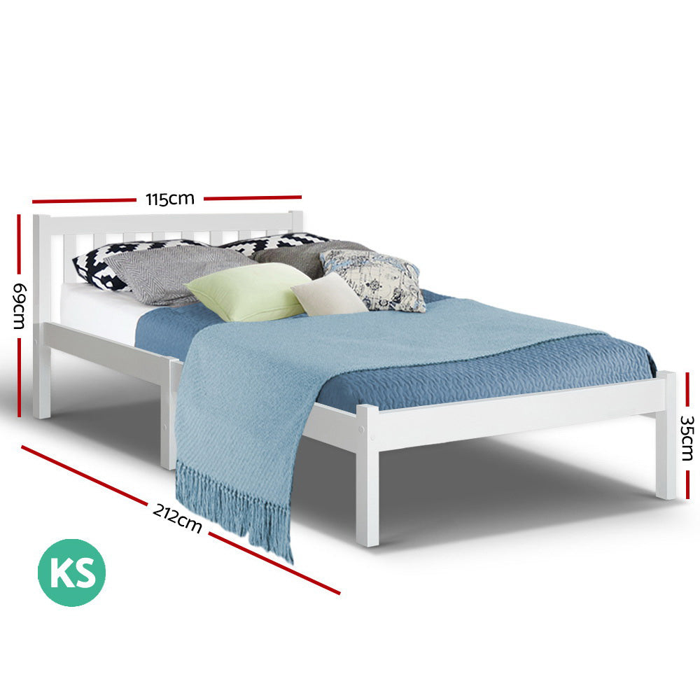 Bed Frame King Single Wooden Timber Mattress Size Base Bedroom - image2