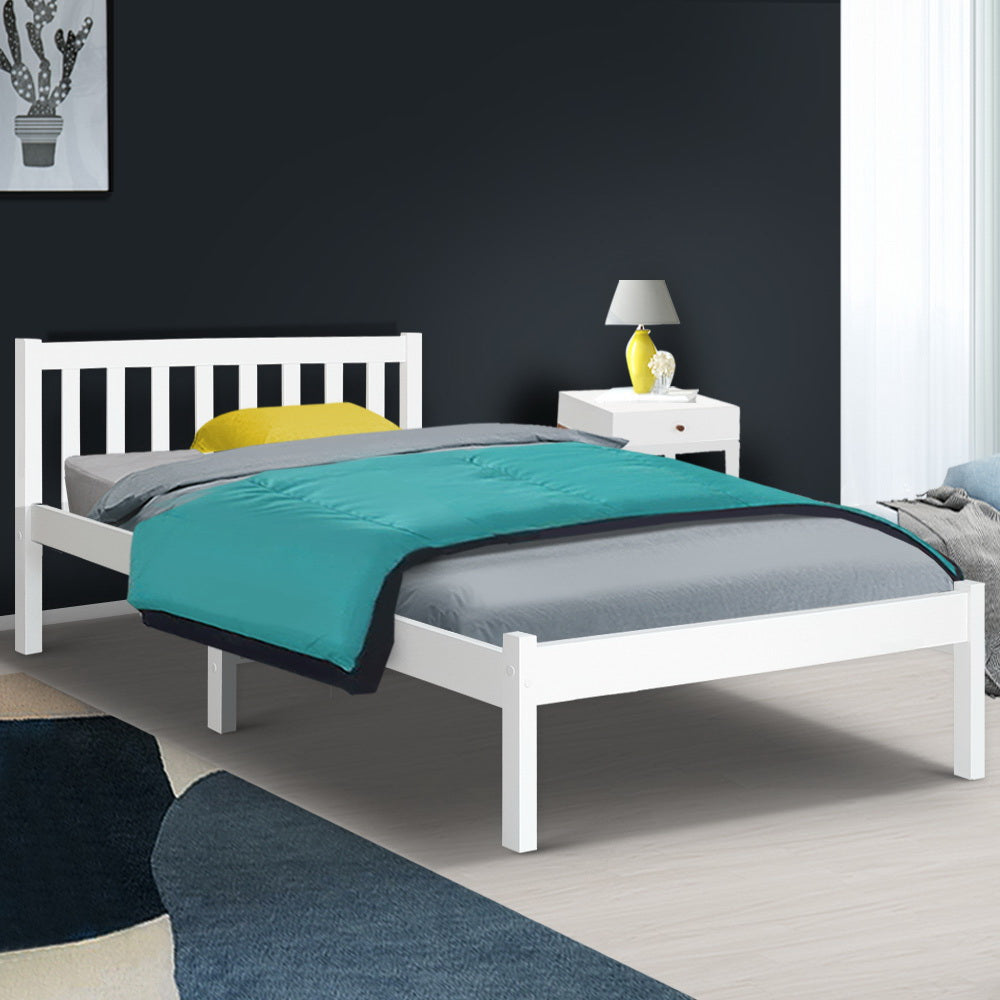 Bed Frame King Single Wooden Timber Mattress Size Base Bedroom - image7