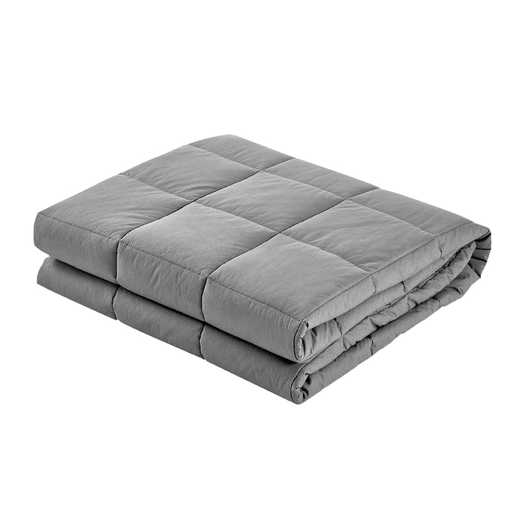 Bedding 7KG Microfibre Weighted Gravity Blanket Relaxing Calming Adult Light Grey - image3