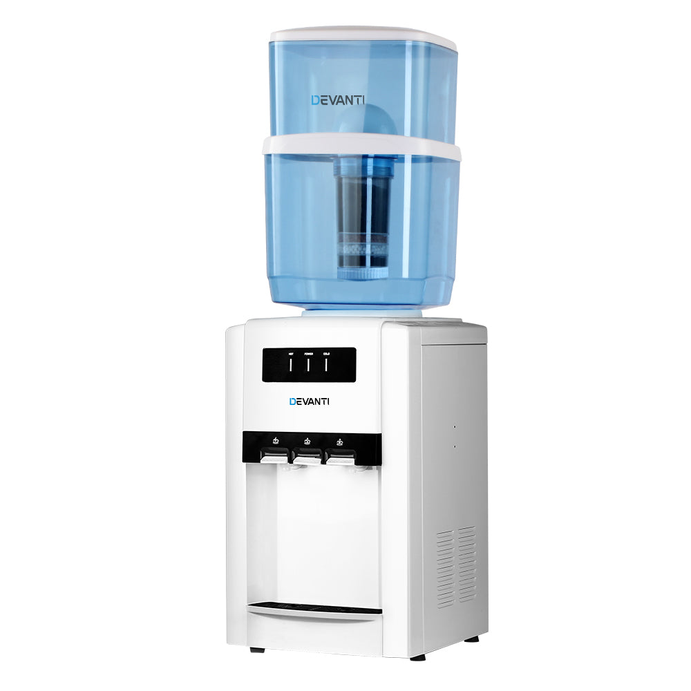 22L Bench Top Water Cooler Dispenser Purifier Hot Cold Three Tap with 2 Replacement Filters - image3