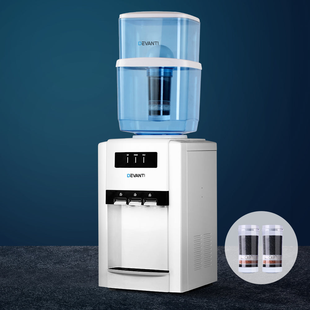 22L Bench Top Water Cooler Dispenser Purifier Hot Cold Three Tap with 2 Replacement Filters - image7